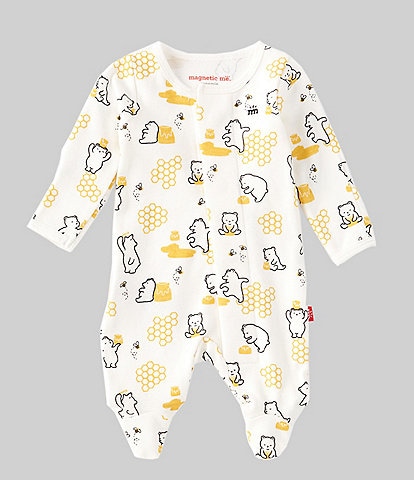 Magnetic Me Baby Preemie-9 Months Long Sleeve Honey Bee Footed Coverall