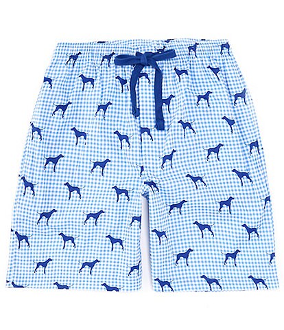 Majestic Pup Print Woven 8#double; Inseam Lounge Shorts