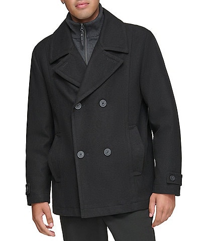 Marc New York Men's Danton Button-Front Wool Peacoat