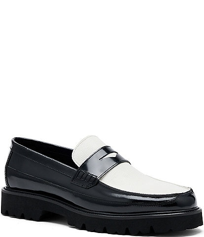Marc Nolan Men's Adler Leather Lug Penny Loafers