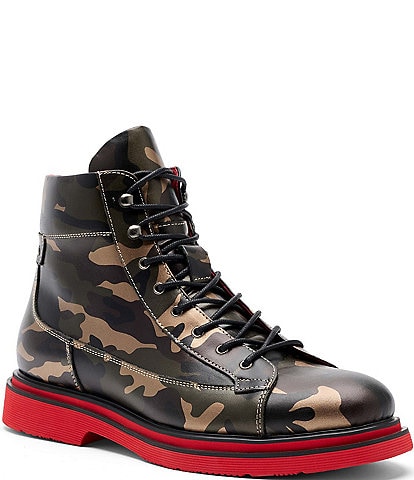 Marc Nolan Men's Aiden Camo Leather Combat Boots