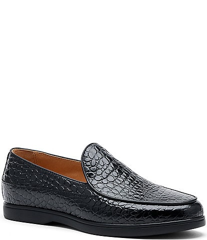 Marc Nolan Men's Alessandro Croco Leather Venetian Loafers