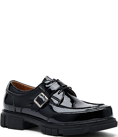 Marc Nolan Men's Atlas Patent Leather Buckle Derby Loafers