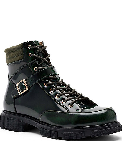 Marc Nolan Men's Atlas Patent Leather Strap Boots