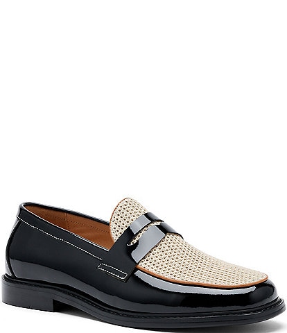 Marc Nolan Men's Calum Patent Leather and Mesh Penny Loafers