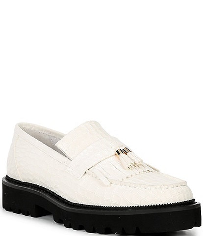Marc Nolan Men's Journey Croco Lug Tassel Loafers