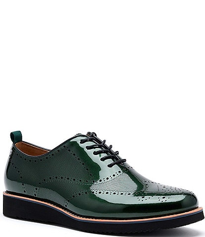 Marc Nolan Men's Oscar Patent Leather Wholecut Brogue Oxfords