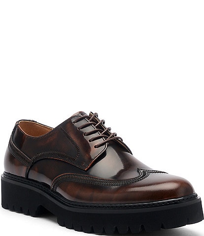 Marc Nolan Men's Ronan Patent Leather Lug Wingtip Oxfords