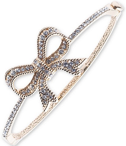 Marchesa Crystal Bow Bangle Bracelet