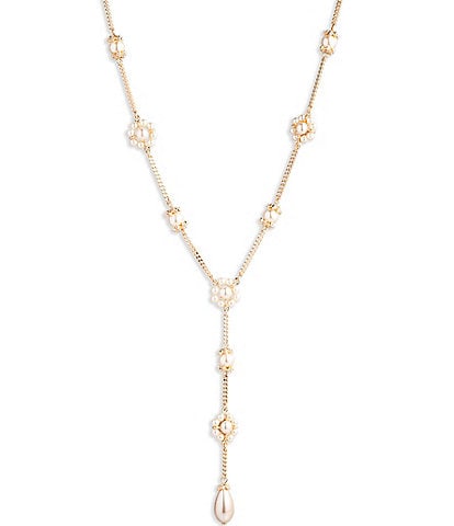 Marchesa Gold Tone Blush Pearl Y Necklace