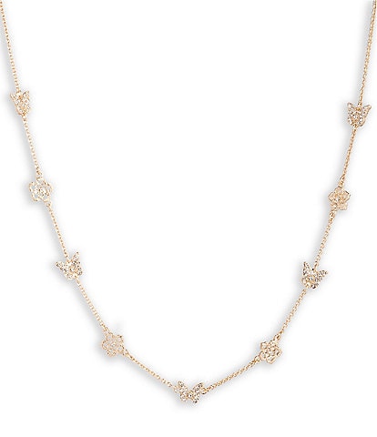 Marchesa Gold Tone Crystal Butterfly 16'' Collar Necklace