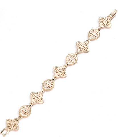Marchesa Gold Tone Filigree Flex Line Bracelet