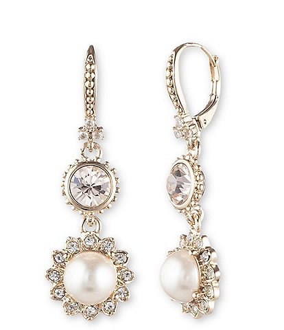 Marchesa Pearl Crystal Double Drop Earrings