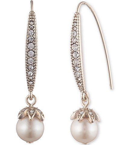 Marchesa Pearl Threader Crystal Linear Earrings