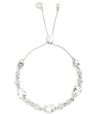 Marchesa Silver Tone Crystal Pear Stone Adjustable Bracelet