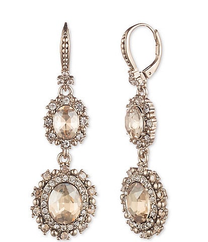 Marchesa Tonal Crystal Double Drop Earrings