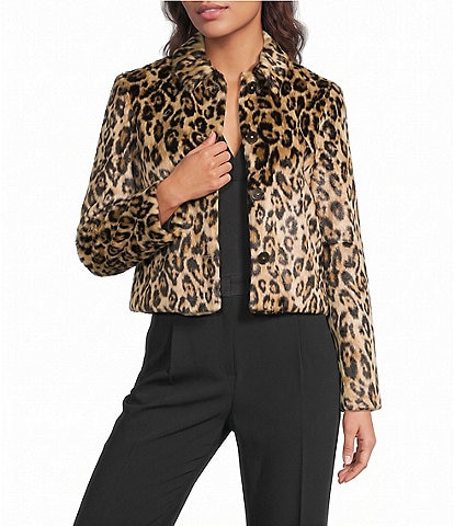 Marella Animal Print Jersey Cropped Jacket