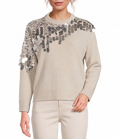 Marella Knit Mllcalcio Sequin Pure Wool Sweater