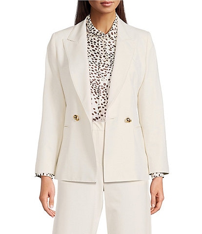 Marella Milltropico Notch Lapel Long Sleeve Button Blazer