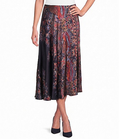Marella Mlldecano Paisley Print Fit & Flare Skirt