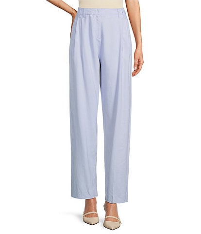 Marella Nupar Stretch Twill Wide Leg Double Pleat Trouser Pants
