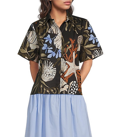 Marella Woven Mllformosa Short Sleeve Collared Camp Shirt
