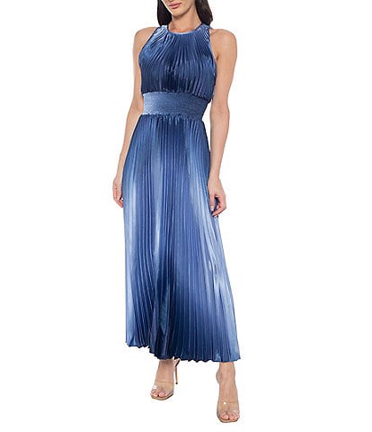 Marina Ombre Pleated A-Line Dress