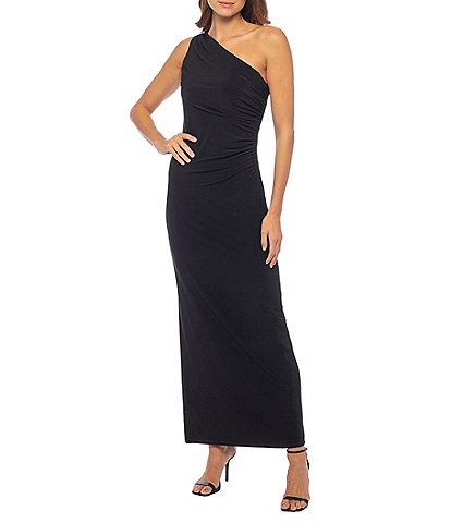 Marina One Shoulder Rouched Side Gown