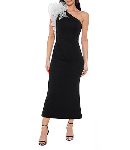 Marina One Shoulder Ruffle Sheath Dress