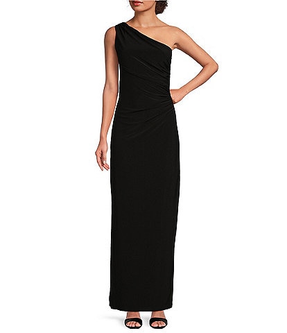 Marina One Shoulder Side Ruched Long Dress