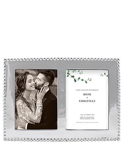 Mariposa Pearled Collection Beaded Double Frame