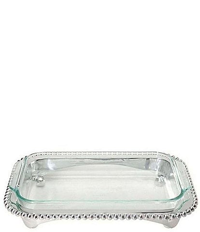 Mariposa Pearled Collection Oblong Casserole With 3qt Pyrex Caddy