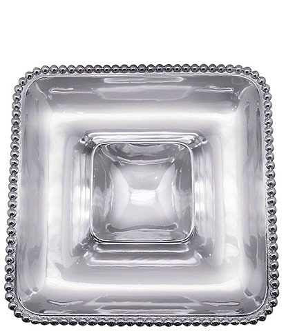 Mariposa Pearled Collection Square Chip & Dip Server
