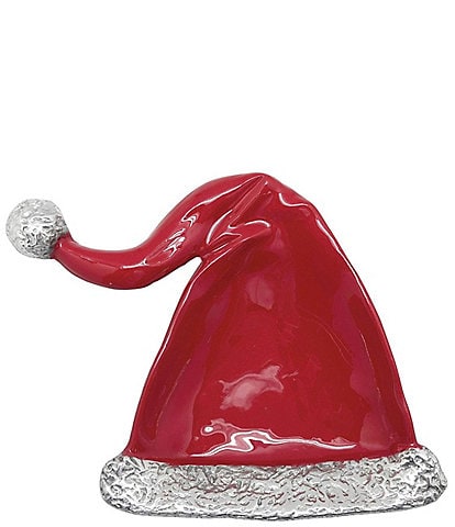 Mariposa Red Enamel Santa Hat Candy Dish