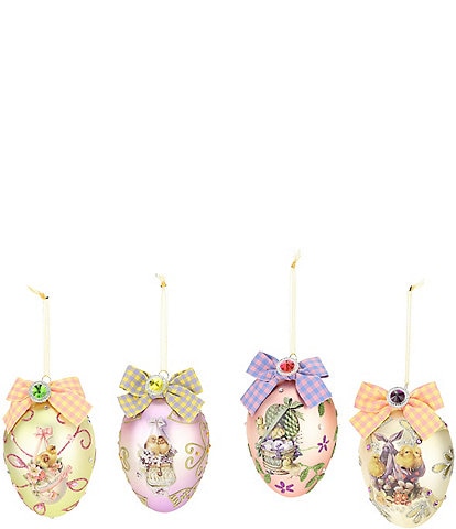 Mark Roberts 5 Inches Easter Chicks Hanging Assorted Ornament, 4- Piece Box Set