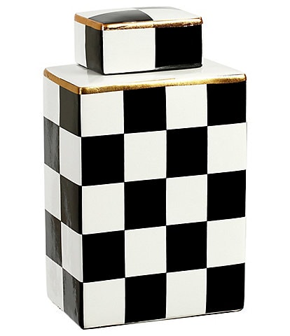 Mark Roberts Checkered Box Decorative Jar with Lid