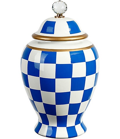 Mark Roberts Checkered Urn with Lid, Large