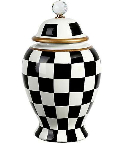 Mark Roberts Checkered Urn with Lid, Large