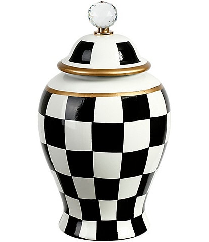 Mark Roberts Checkered Urn with Lid, Medium