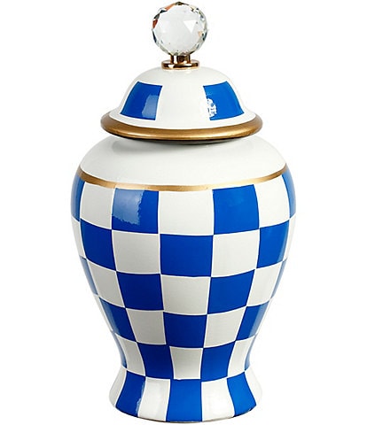 Mark Roberts Checkered Urn with Lid, Small