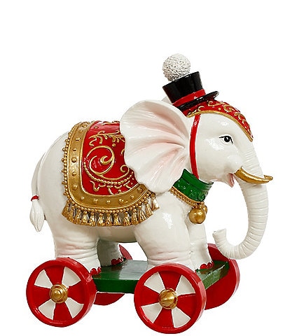 Mark Roberts Circus Elephant On Wheels Figurine