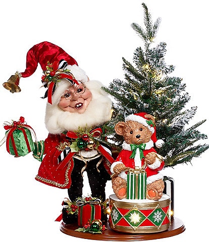 Mark Roberts Decorating Tree Elf Scene Figurine With Lights, Large