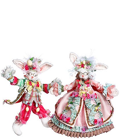 Mark Roberts Easter Mr. and Mrs. Peter Cottontail Assorted Small Figurine, Set of 2