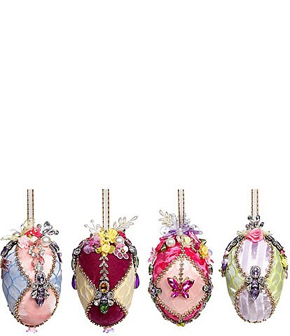 Mark Roberts Elegant Jeweled Egg Assorted Sparkling Ornaments, Set of 4