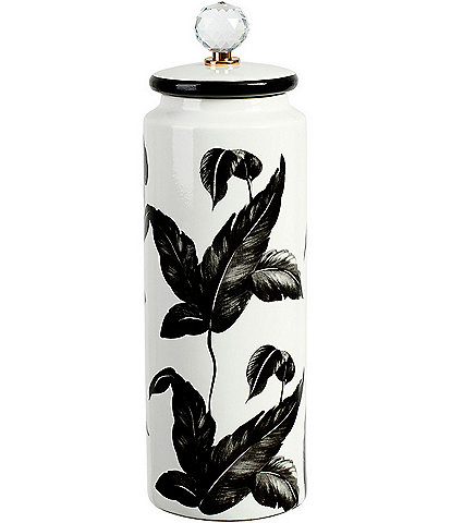 Mark Roberts Floral Black and White Jar with Lid, Large