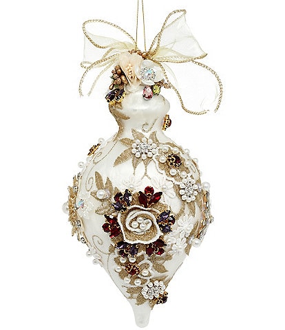 Mark Roberts Holiday Colleciton King's Jewel Fancy Ivory Pearl Finial Ornament