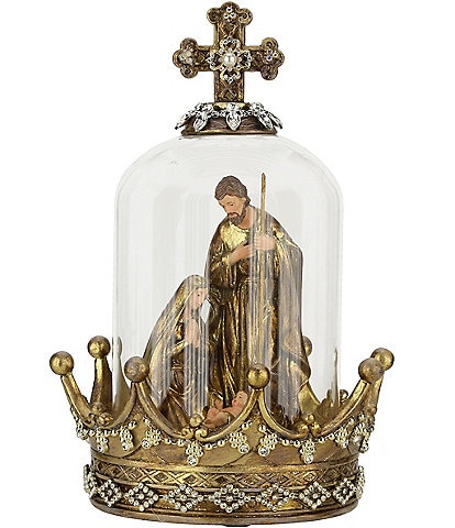 Mark Roberts Holiday Collection 10-Inch Jeweled Holy Family Underglass Tabletop Decor