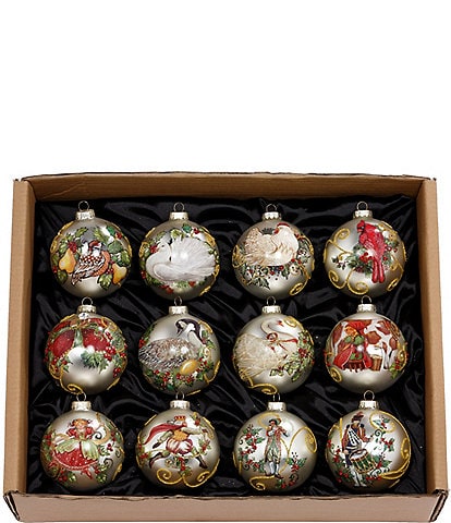 Mark Roberts Holiday Collection 12 Days of Christmas Ornament, Box of 12