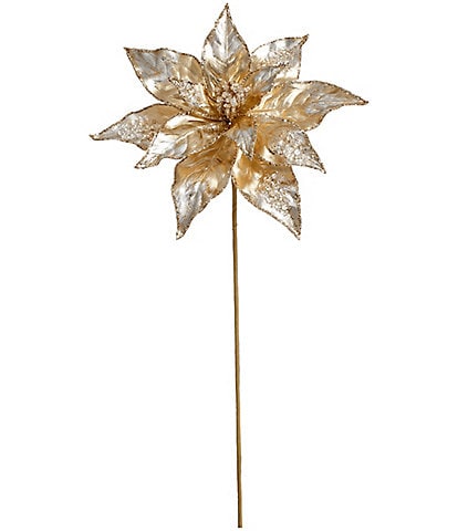 Mark Roberts Holiday Collection 20-inch Glittered Poinsettia, Set of 12