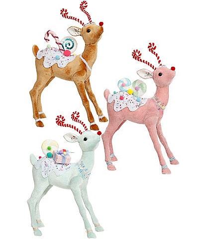 Mark Roberts Holiday Collection 3-Piece Assorted Candied Reindeer Large Figurine Set